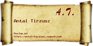 Antal Tirzusz névjegykártya